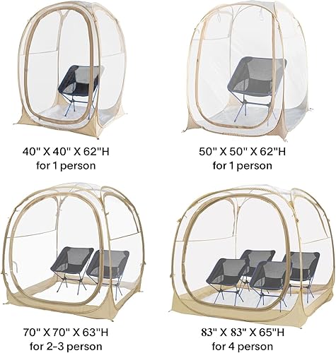 Vista 25 de EighteenTek Pod All Weather Sports Tent with Attached Floor, Instant Outdoor Bubble Tent, Rainproof Camping Sun Shelter for Sports Events Camping