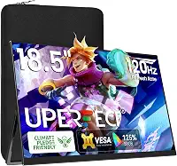 UPERFECT Monitor Portátil de 18,5' 120 Hz 100% Srgb 1080P com Vesa e Suporte 180 ° Ajustável Ultrafino e Leve Sem Moldura Fhd Freesync Ips Hdr Gaming Display, Segundo Monitor de Viagem para Laptop