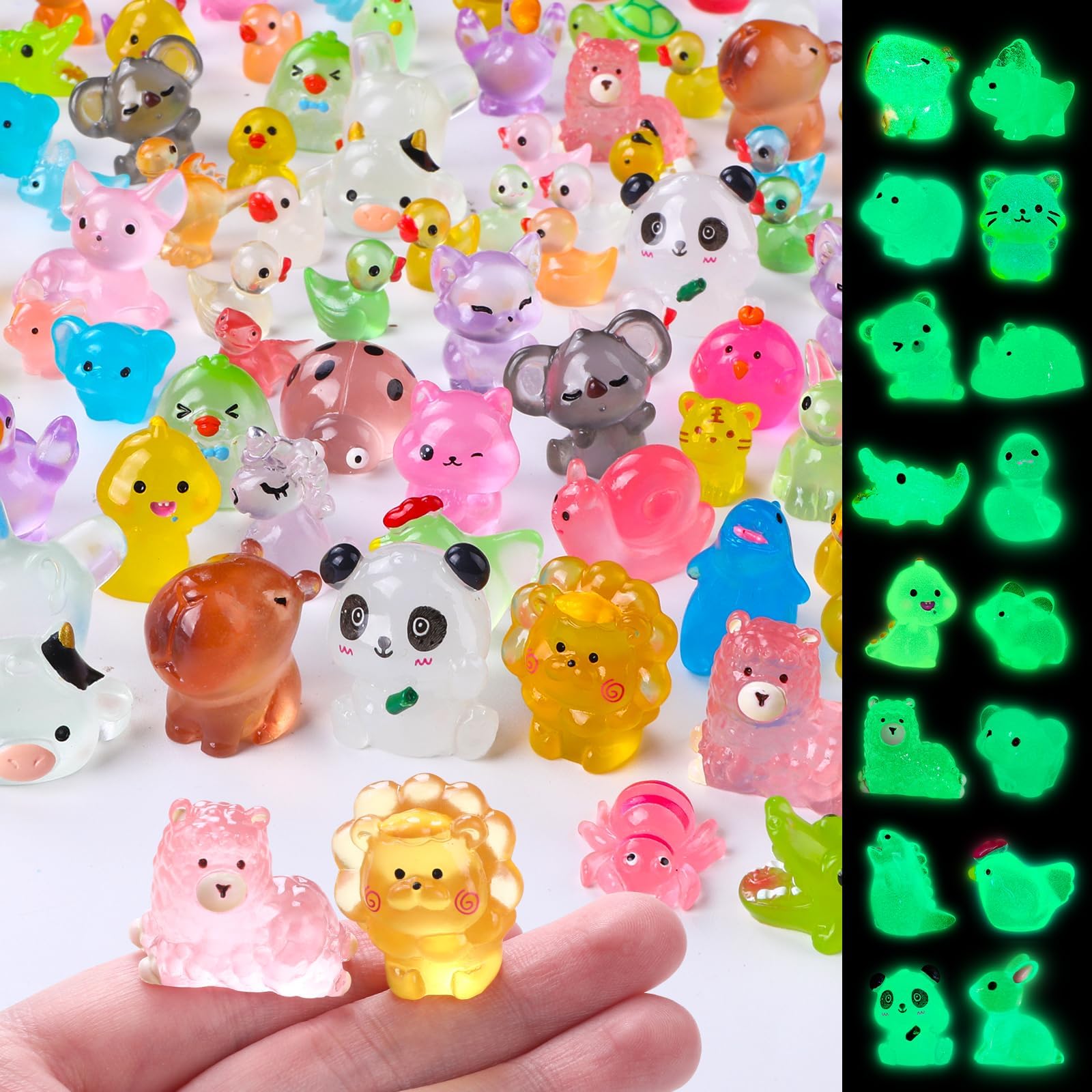 JOLCEEY 60pcs Mini Resin Animals