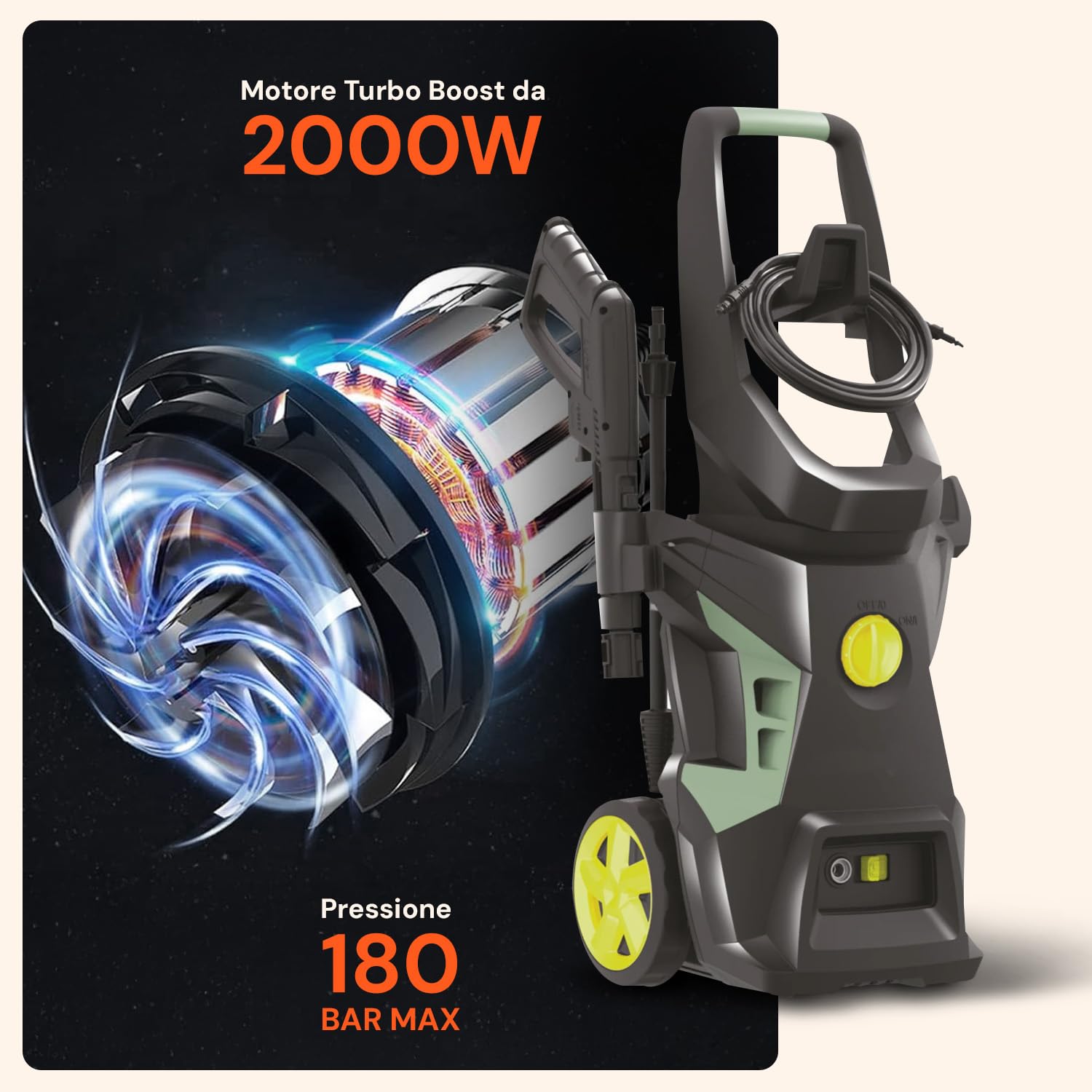 Idropulitrice 2000W Avilia Home - 180 Bar 7.5L/min Con Tubo 6m E Lancia - Foto 7