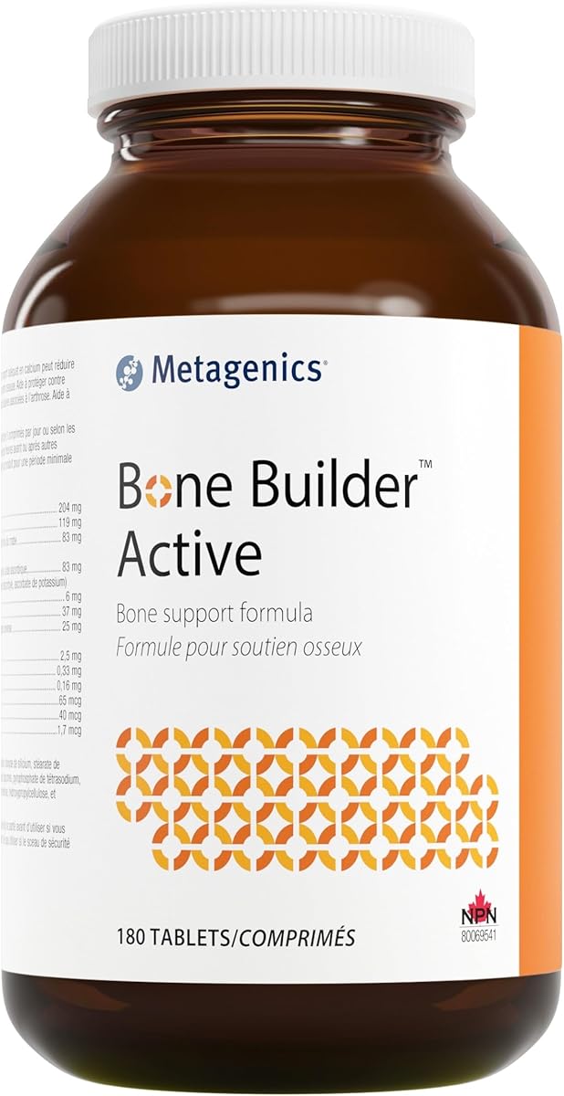 Metagenics - Bone Builder Active - Bone Support with Calcium, Magnesium, Vitamin C, Phosphorus, D-Glucosamine Sulfate KCl and More - 180 Tablets
