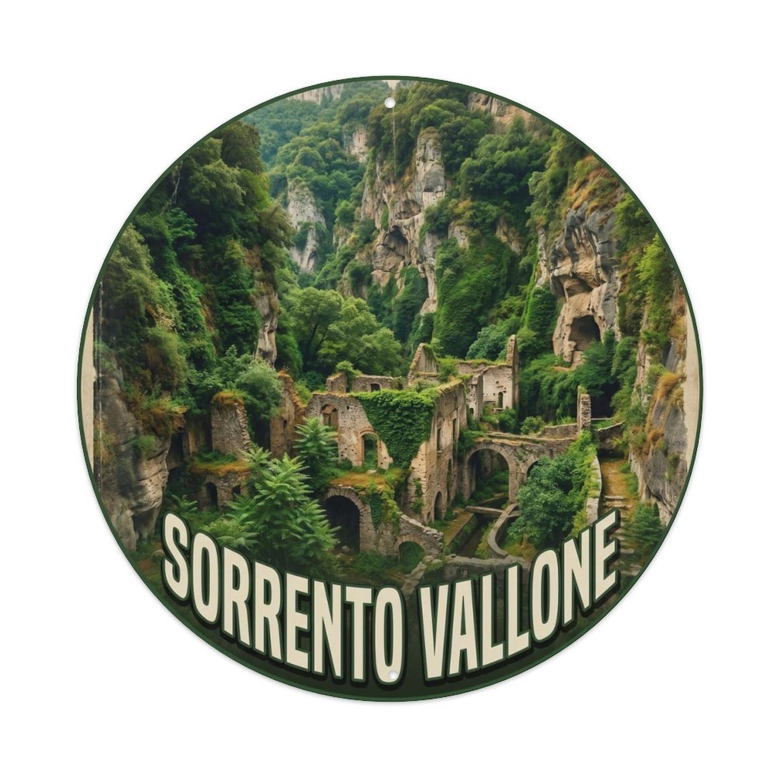 Sorrento Italy Vallone Landmark Travel Classic Metal Tin Sign