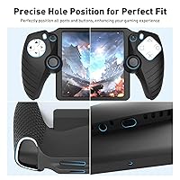 Vista 5 de Foluck 3 in 1 Accessories Set for PlayStation Portal Remote Player, EVA Carrying Case for PS5 Portal, Soft Silicone Protective Cover Skin, 2pcs