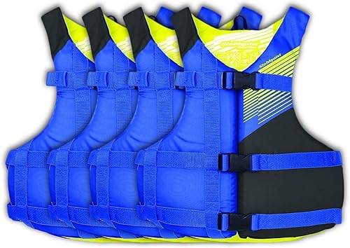 Vista 14 de Stohlquist Universal Fit Adult Life Jacket PFD (4 Pack) Coast Guard Approved, for Men and Women 90+ lbs, Lightweight Neoprene and Adjustable, Ideal