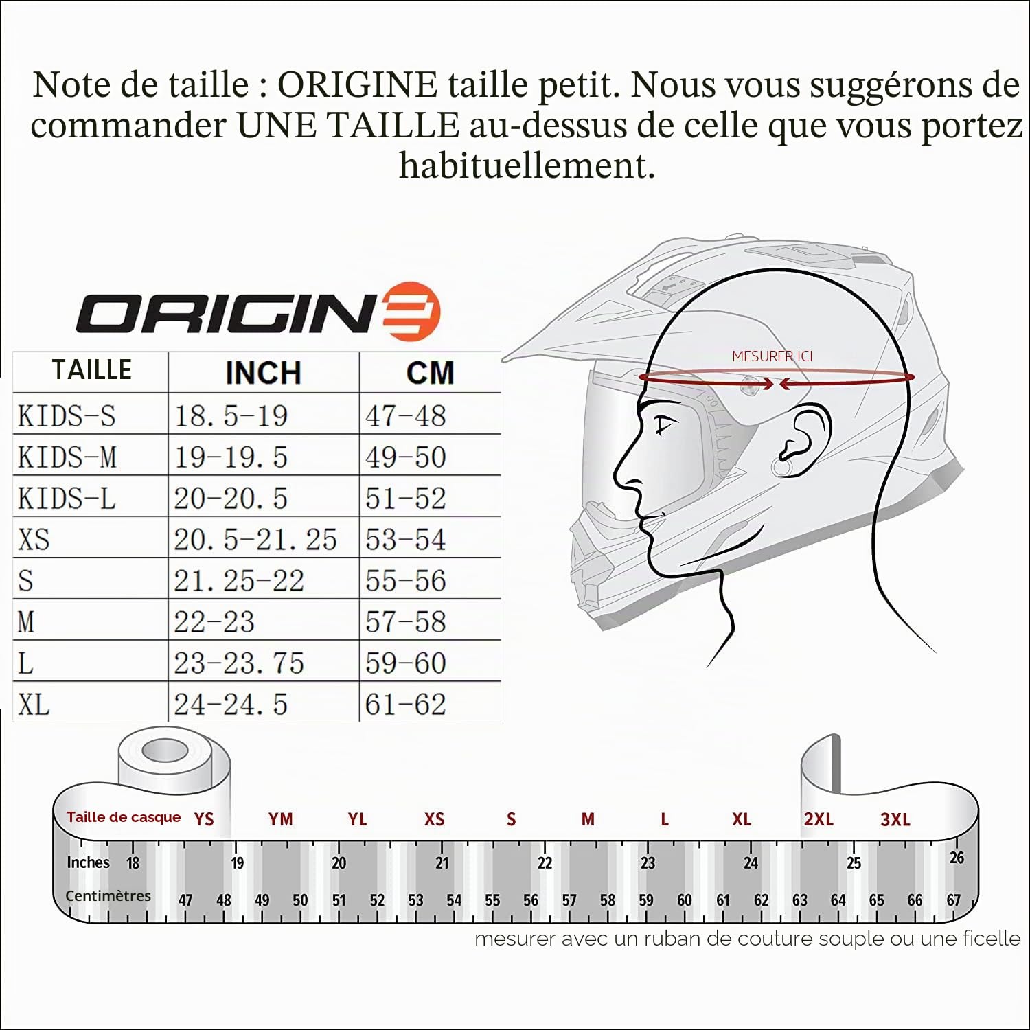 ORIGINE Casque Moto Intégral avec Visière pour Adultes et Enfants Homologué ECE