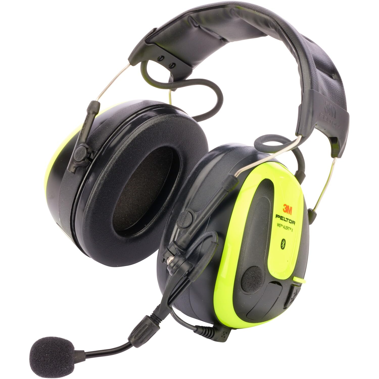Peltor 3M WS ALERT X MRX21A4WS6 Orejera, 30 dB, Amarillo, Auriculares Bluetooth con Micrófono Boom con Cancelación de Ruido, Kit de Higiene, Recordatorio, para entornos ruidosos