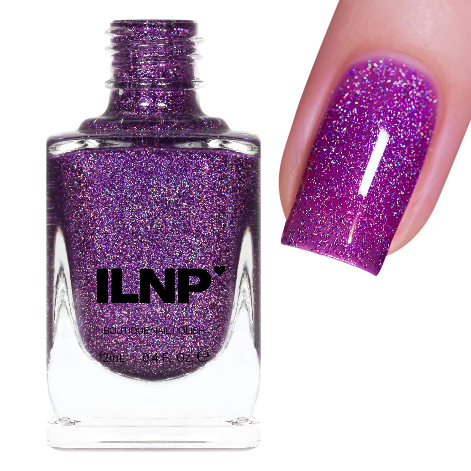 ILNP Unforgettable - Vivid Grape Holographic Jelly Nail Polish