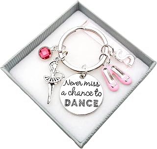 Dance Keyring, Never Miss A Chance To Dance. Dance Keyring, Dancer Gift, Ballerina Gift, Gift Box and Gift Card