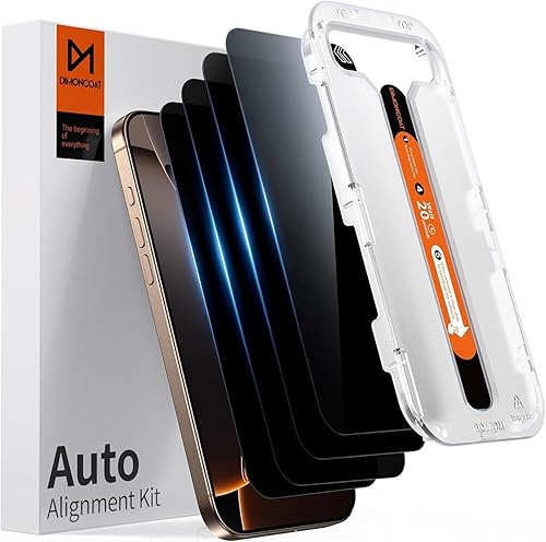Miniatura 9 de DIMONCOAT Paquete de 4 protectores de pantalla de vidrio superior 9H+ para iPhone 14 Pro 8K HD [kit de alineación automática] [protección militar HD