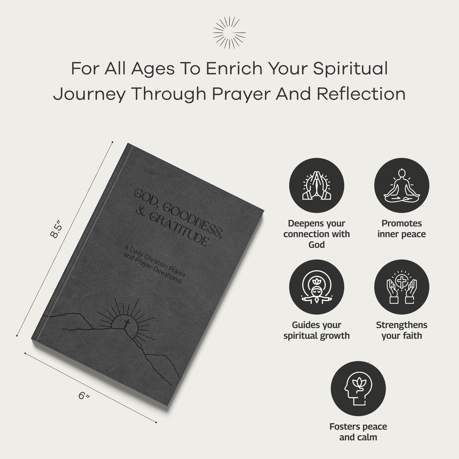 Christian Devotional Journal - God, Goodness & Gratitude - 2026 Faith-Based Gratitude and Prayer Journal for Daily Prayers, Bible Study, and Spiritual Growth - Black Leather Hardcover