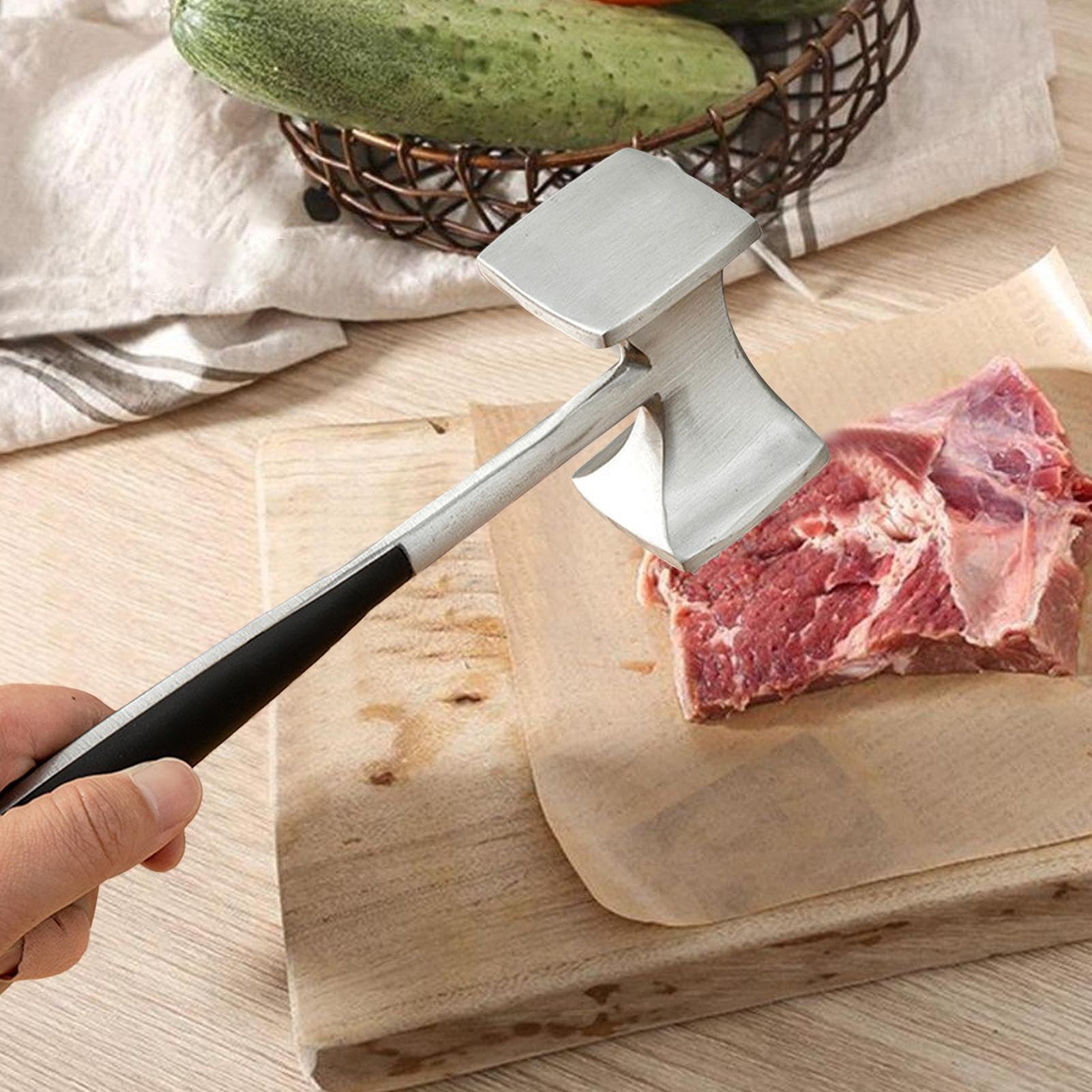 Meat Hammer | Meat Tenderizer Tool,Handheld Manual Aluminium Alloy Pounder for Beef Steak Mashing Nuts Shellfish Fish Grinding Cooking Shredding