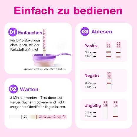 Easy@Home 60 x Pregnancy Test Early Test 10 mIU/ml - Sensitive Pregnancy Test - Early Pregnancy Test Strips with High Precision Reliable Early Test Pregnancy