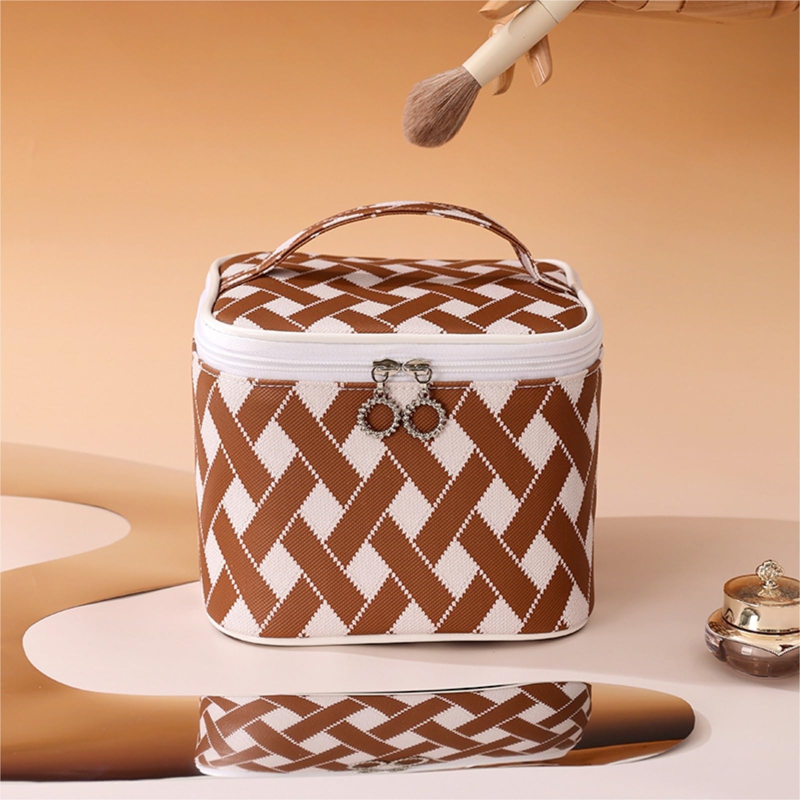 Kosmetiktasche Reise-Kosmetiktasche, Kosmetik-Aufbewahrungstasche, tragbare Lippenstift-Aufbewahrungstasche, große Kapazität, Damen-Kosmetiktasche Kulturtasche (Color : B, Size : 7 * 7 * 5.1IN)