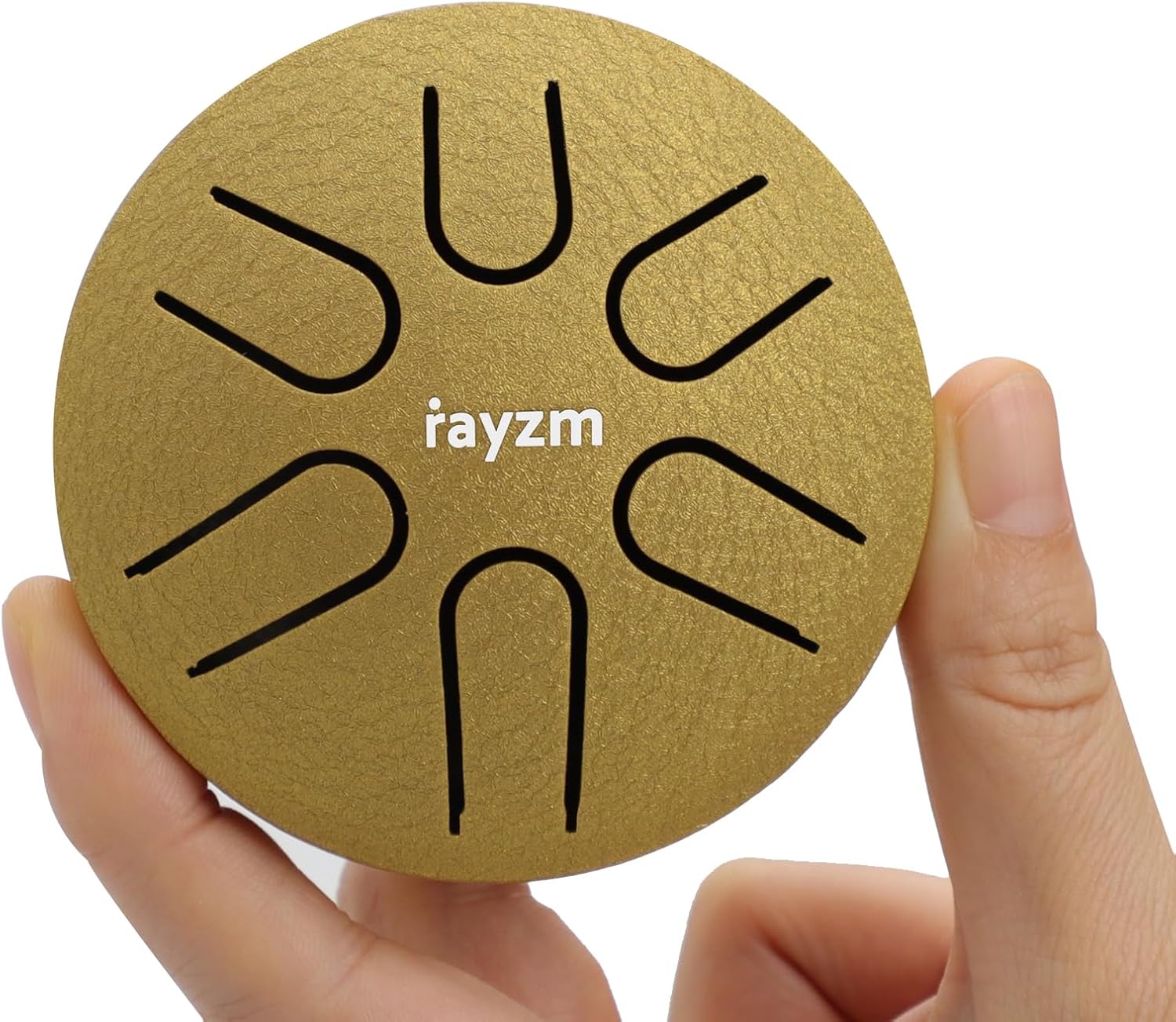 Rayzm Pocket Titanium Steel Tongue Drum, 3 Inches (8cm) 6 Tones A-Key Handpan Tank Drum, Mini Hand Drum Pentatonic Scale Percussion Instrument. image 5