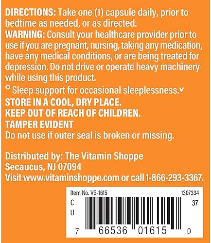 Miniatura 3 de The Vitamin Shoppe Melatonina 3 mg - Apoyo para dormir, sueño reparador y ciclo de sueño saludable, ayuda natural para dormir (240 cápsulas)