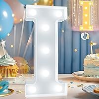 Vista 39 de Pooqla Letrero de Luces LED de Marquesina con Letras, Letra del Alfabeto Iluminada para Decoración del Hogar, Fiesta, Boda R