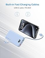 Vista 5 de Portable Charger with Wall Plug, 10000mAh USB C Power Bank Fast Charging, External Battery Pack with Built in Cables, Digital Display, 5 Output 4