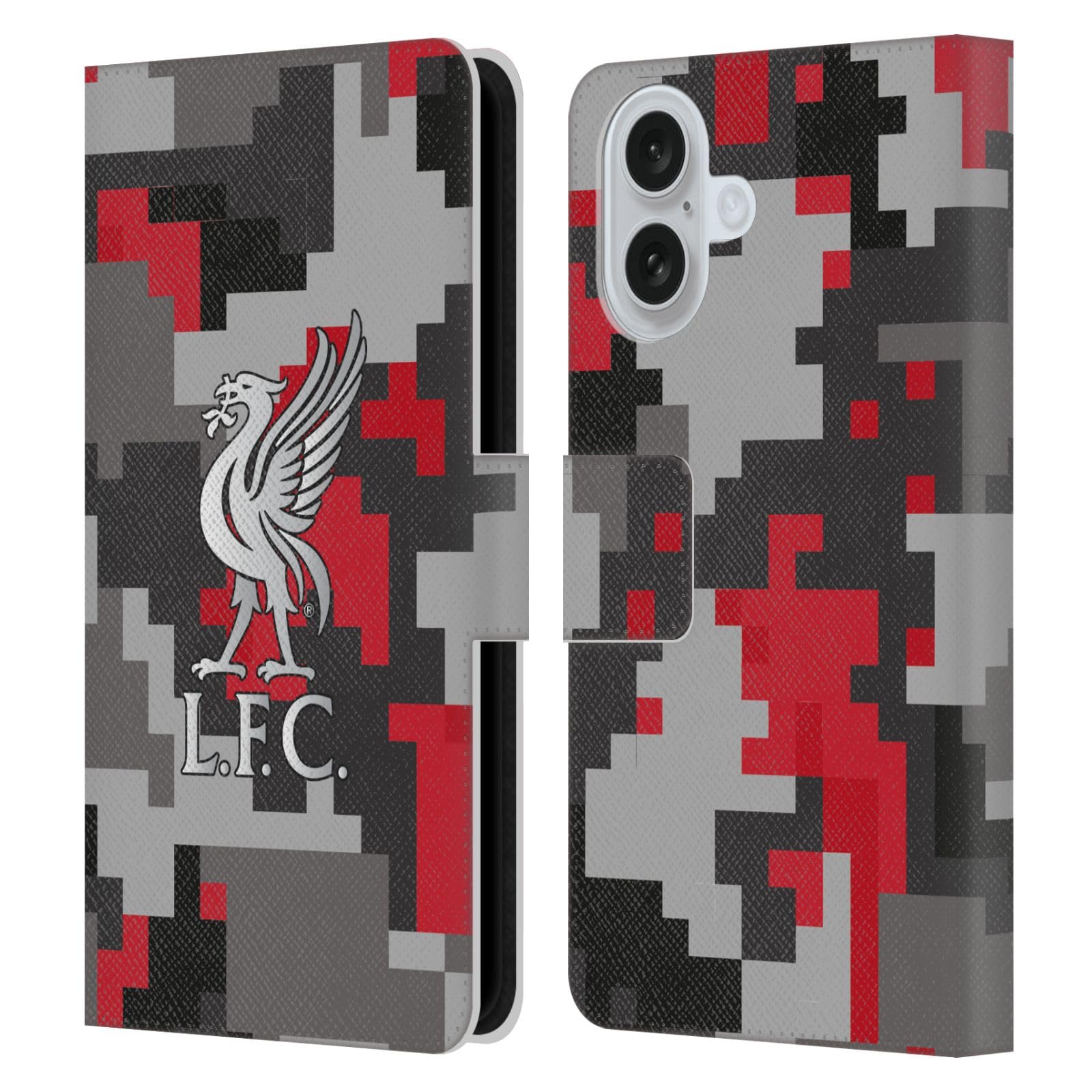 Head Case Designs Officially Licensed Liverpool Football Club Club Colours Digital Camouflage Leather Wallet Case Compatible With Apple iPhone 16
