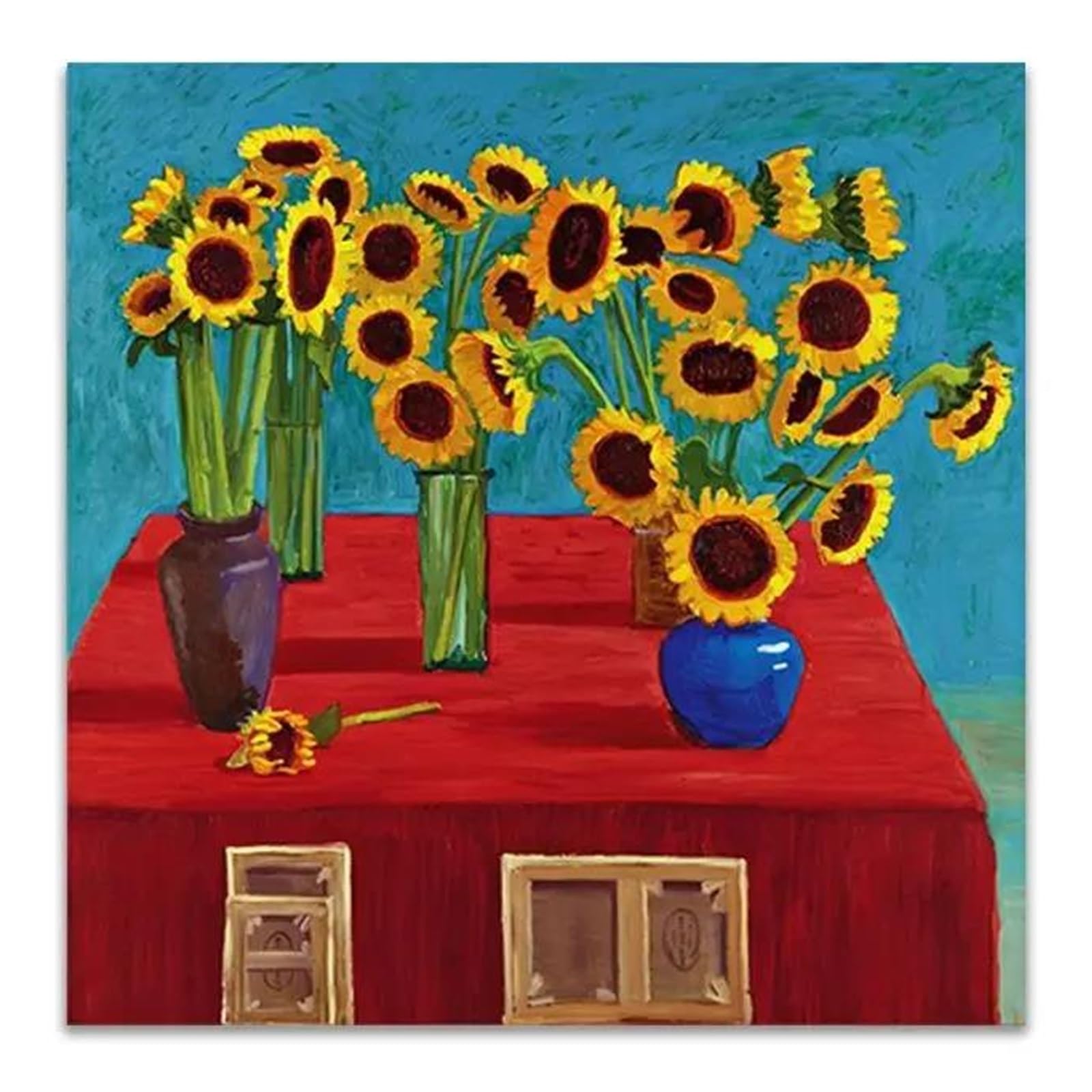 Peinture sur toile minimaliste de paysage grand format 50x70