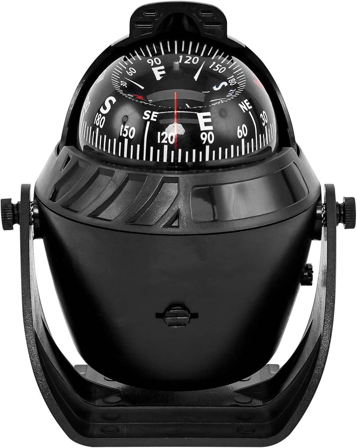 Sea Marine Compass with Mount Compasses Ball Waterproof for Boat Caravan White Sea Marine Compass with Mount for Boat Caravan Truck Car Navigation Compass Boat Sea Marine - Black