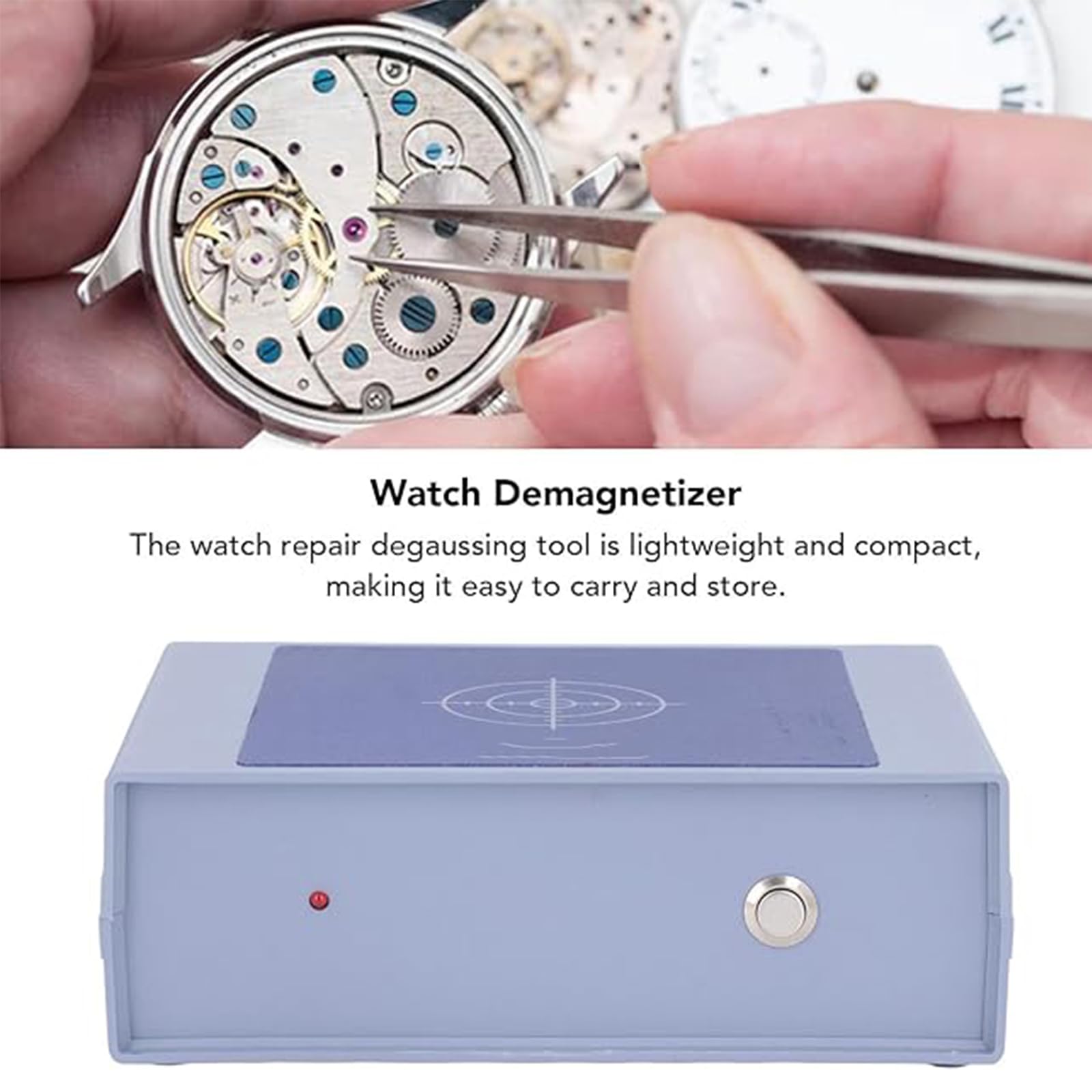 Smagnetizzatore per Orologi, Strumento Smagnetizzatore Compatto, per La Riparazione Professionale di Orologi Elettrici, in Materiale ABS, per Orologiai E Riparatori