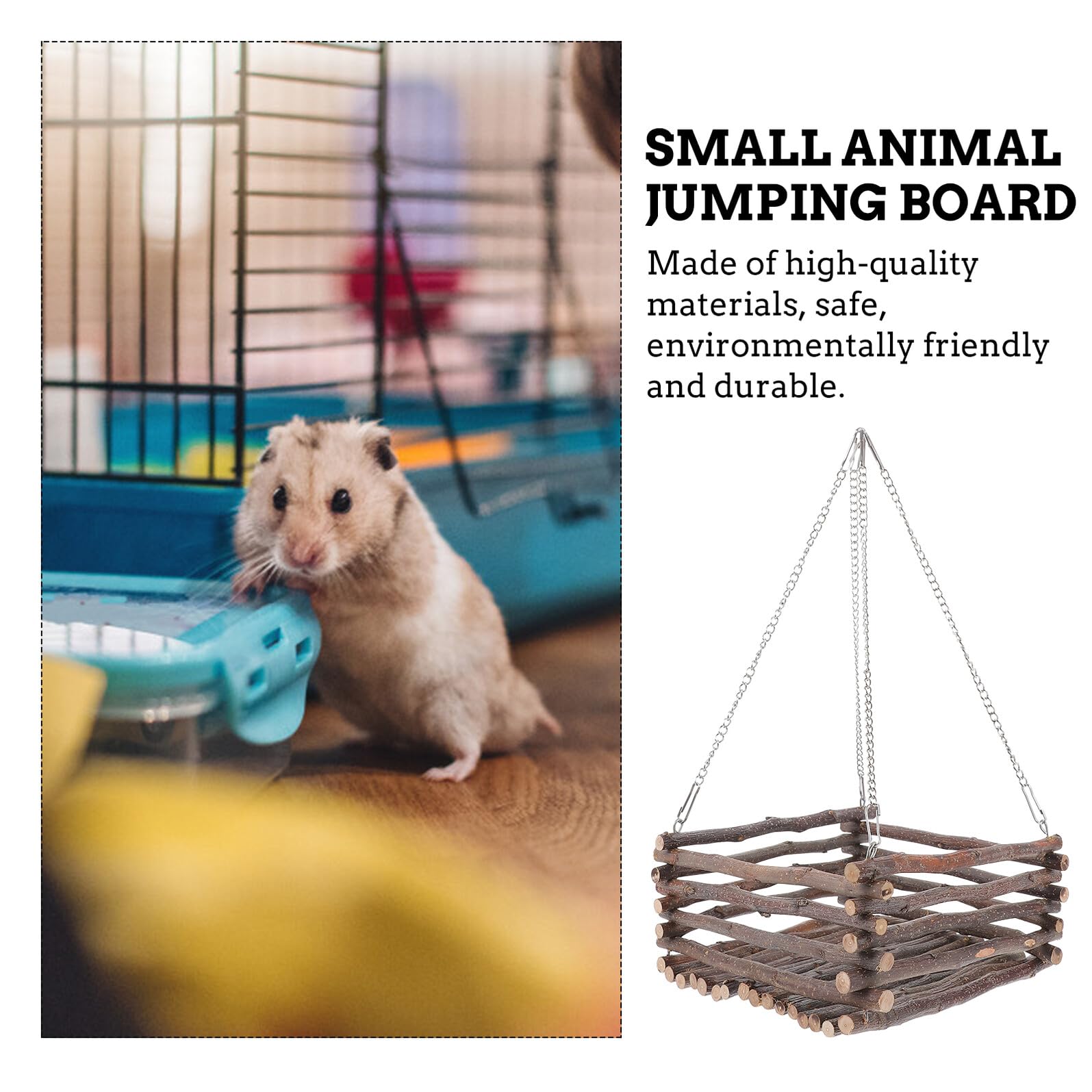 SHINEOFI Hamsterschaukel mit Edelstahlketten Verschleißfestes Hängemodul für Kleine Haustiere Wie Hamster Mäuse Chinchillas Spiel und Ruheplatz im Käfig