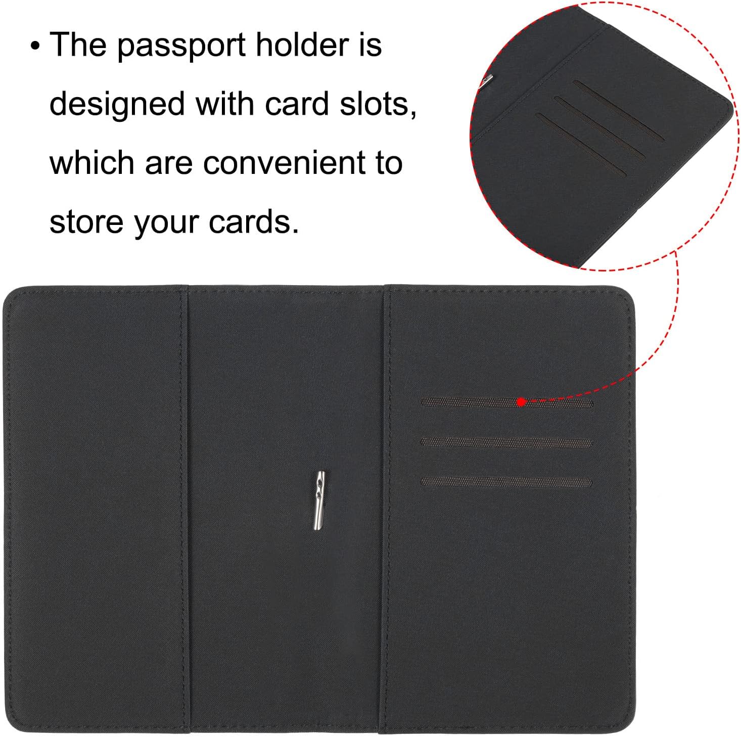PATIKIL 5.8"x3.9" PU Leather Card Holder Cover, Travel Wallet Card Case Document Organizer, Black - Image 4