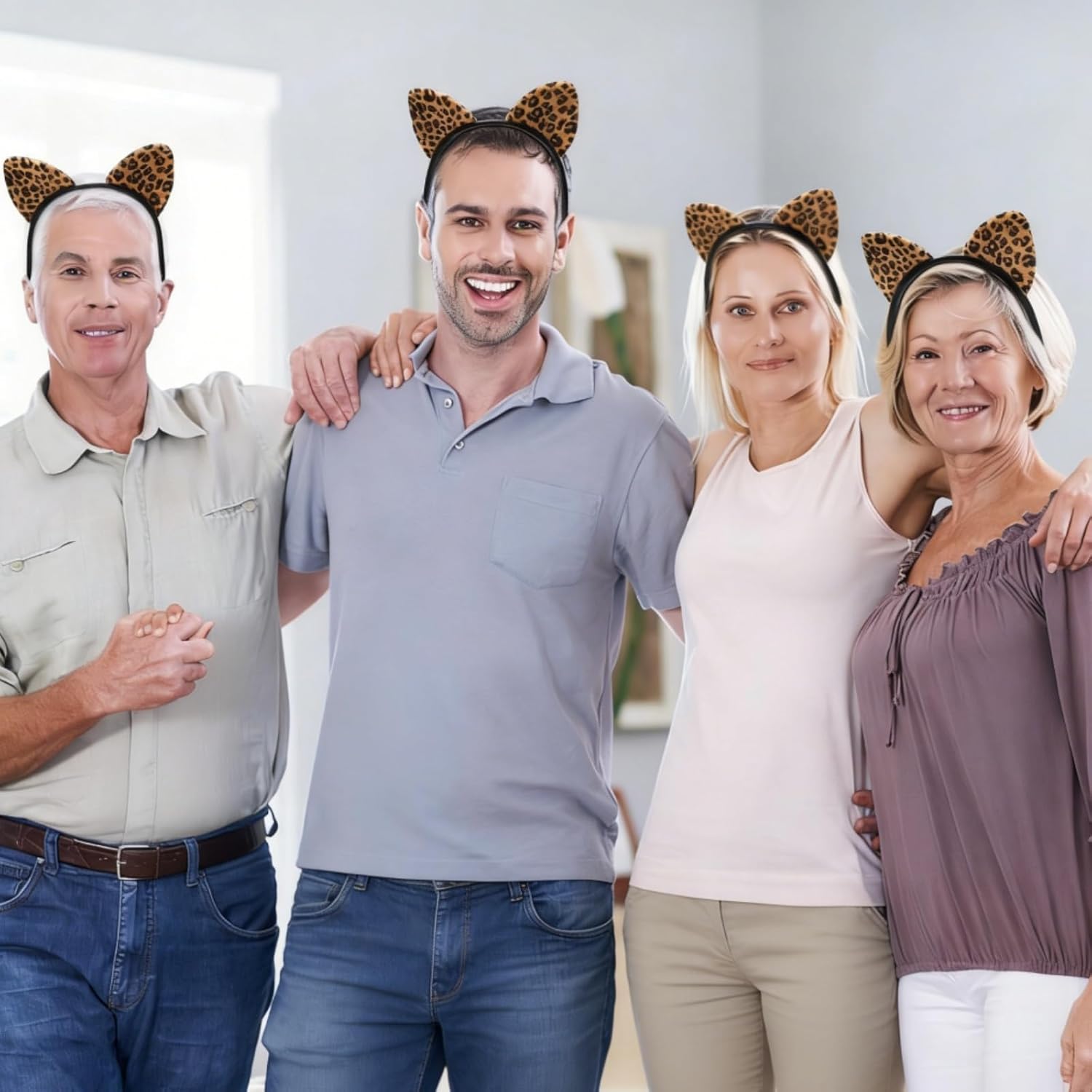 Yesland 20 Pcs Cheetah Ears Headband for Women, Leopard Cat Ears Headband Birthday Party Decorations Supplies Halloween Costume Accessory - Image 5