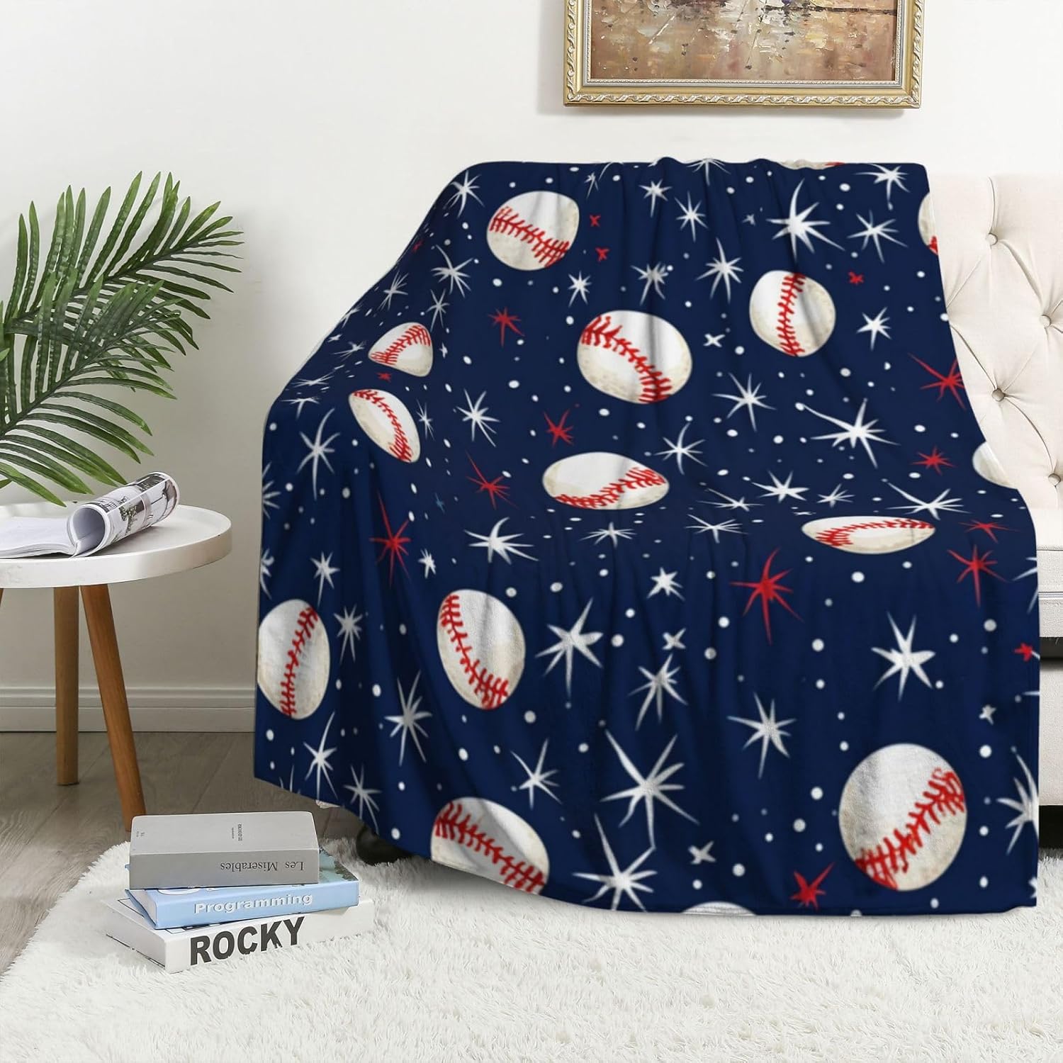 Firmiso Baseball Blanket Throw for Men Women Adults Kids