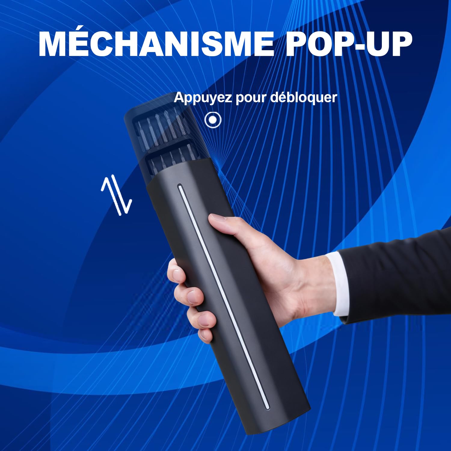 HERZO Mini Tournevis Électrique de Précision, MAX Couple Électrique 0,2 Nm & Manuel 3 Nm, Set 20 Embouts Magnétiques, Recharge USB-C, pour Téléphone, Ordinateur Portable, Montre, Caméra