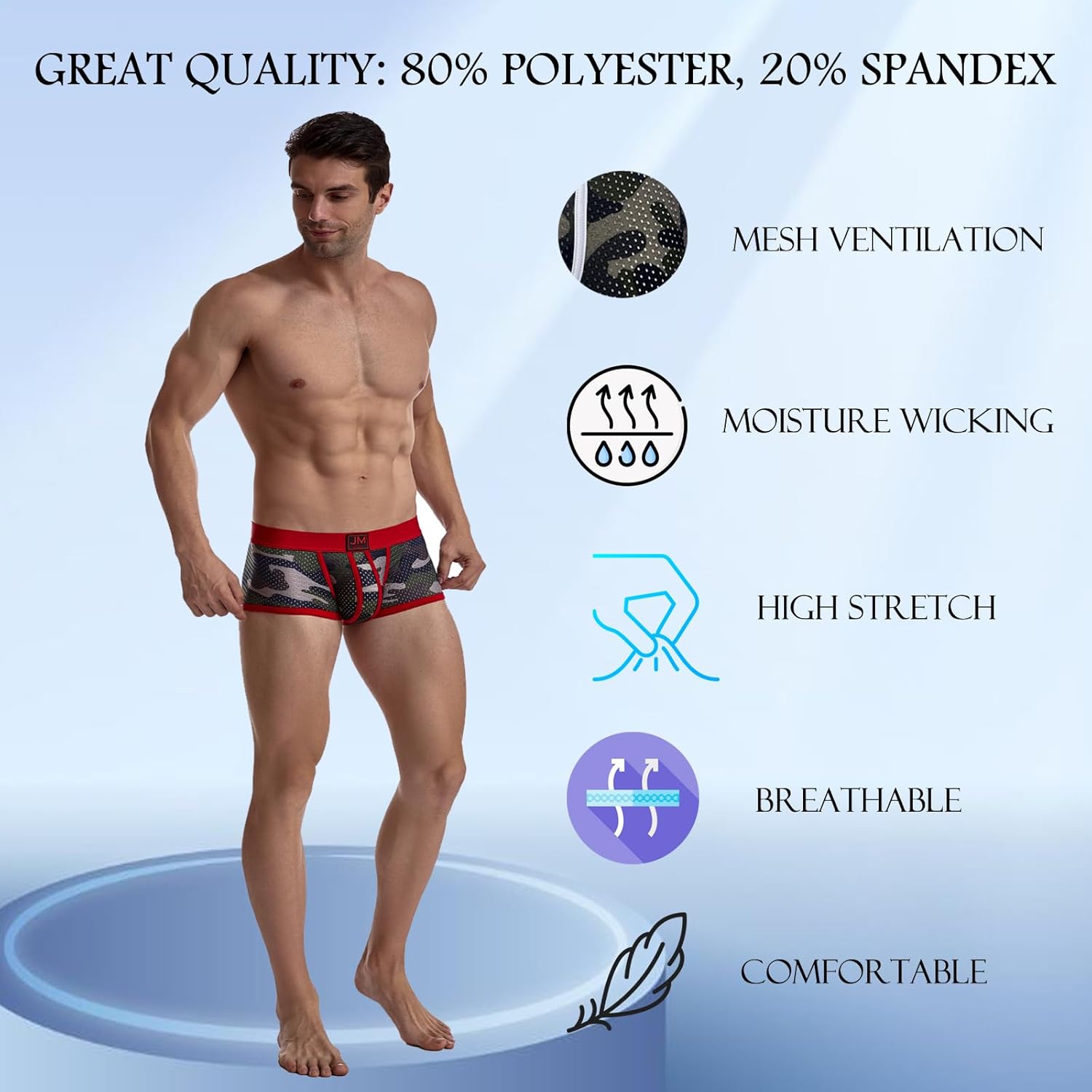 JOCKMAIL Men's Boxer Briefs Mens Underwear Boxer Briefs with Men's Boxer Shorts Camouflage Underwear - Image 4