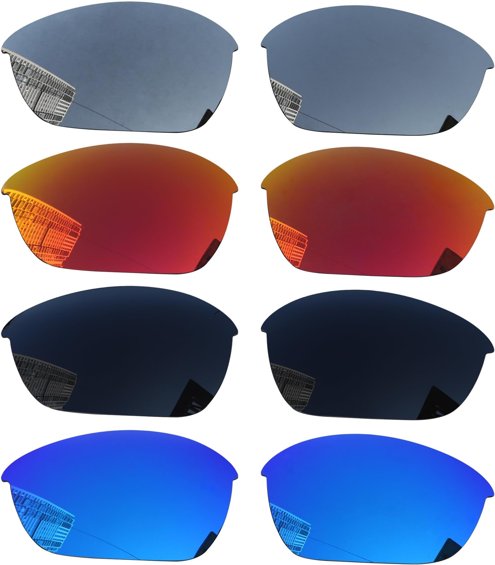 4 Pairs Polarized Replacement Lenses for Oakley Half Jacket 2.0 (OO9144) Sunglasses, Perfectly Fit, Shatterproof, Anti-scratch, Value Pack