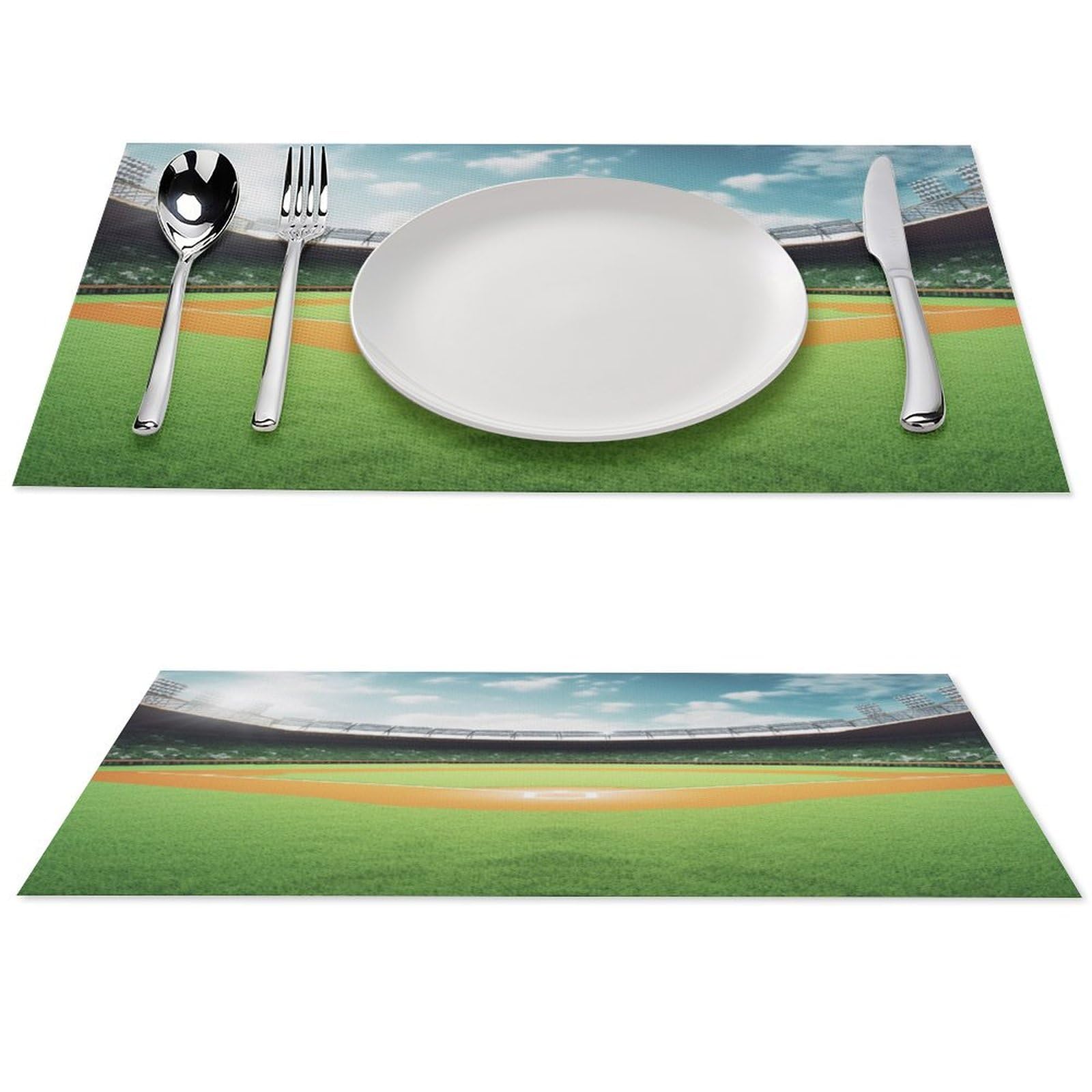 Sets de table verts de cuisine antidérapants et durables pour repas du quotidien