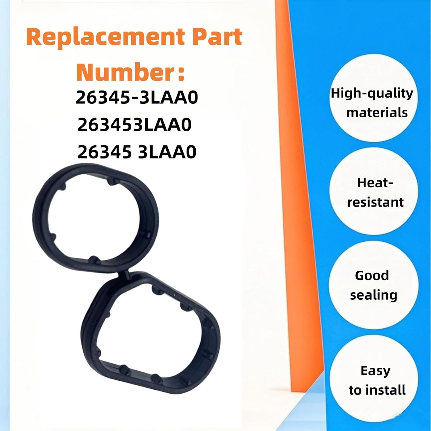 26345-3LAA0 Oil Filter Housing Gasket Kit High-Density Viton Seal for 2018-2020 Kia Sorento 3.3L & Hyundai Palisade/Genesis 3.8L