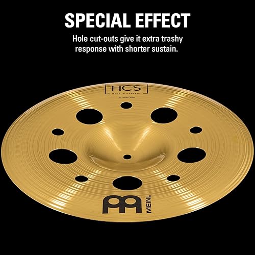 Miniatura 2 de Meinl Cymbals HCS Platillo de basura de 16 pulgadas con agujeros para juego de batería, fabricado en Alemania, latón con acabado tradicional