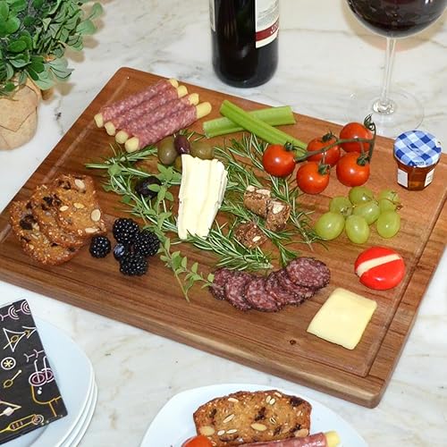 Miniatura 2 de Tabla de cortar de queso de acacia/embutidos con licencia de la Universidad de Nebraska, tamaño grande, 16 x 12 pulgadas