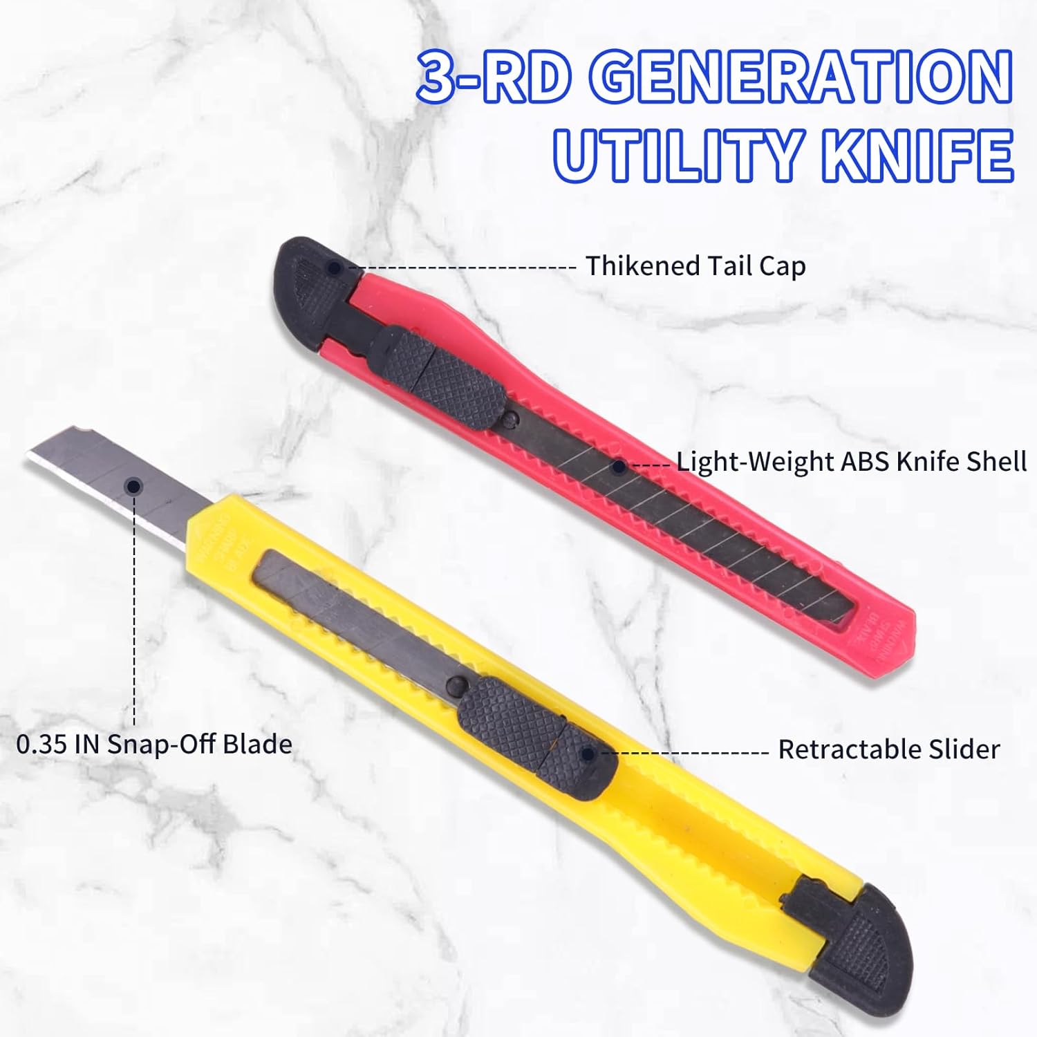 4 Pack Box Cutter Utility Knife, Mini Box Cutters Retractable Opener, Professional Razor Blade Knives, Small Snap Off Paper Knife by Untrytb