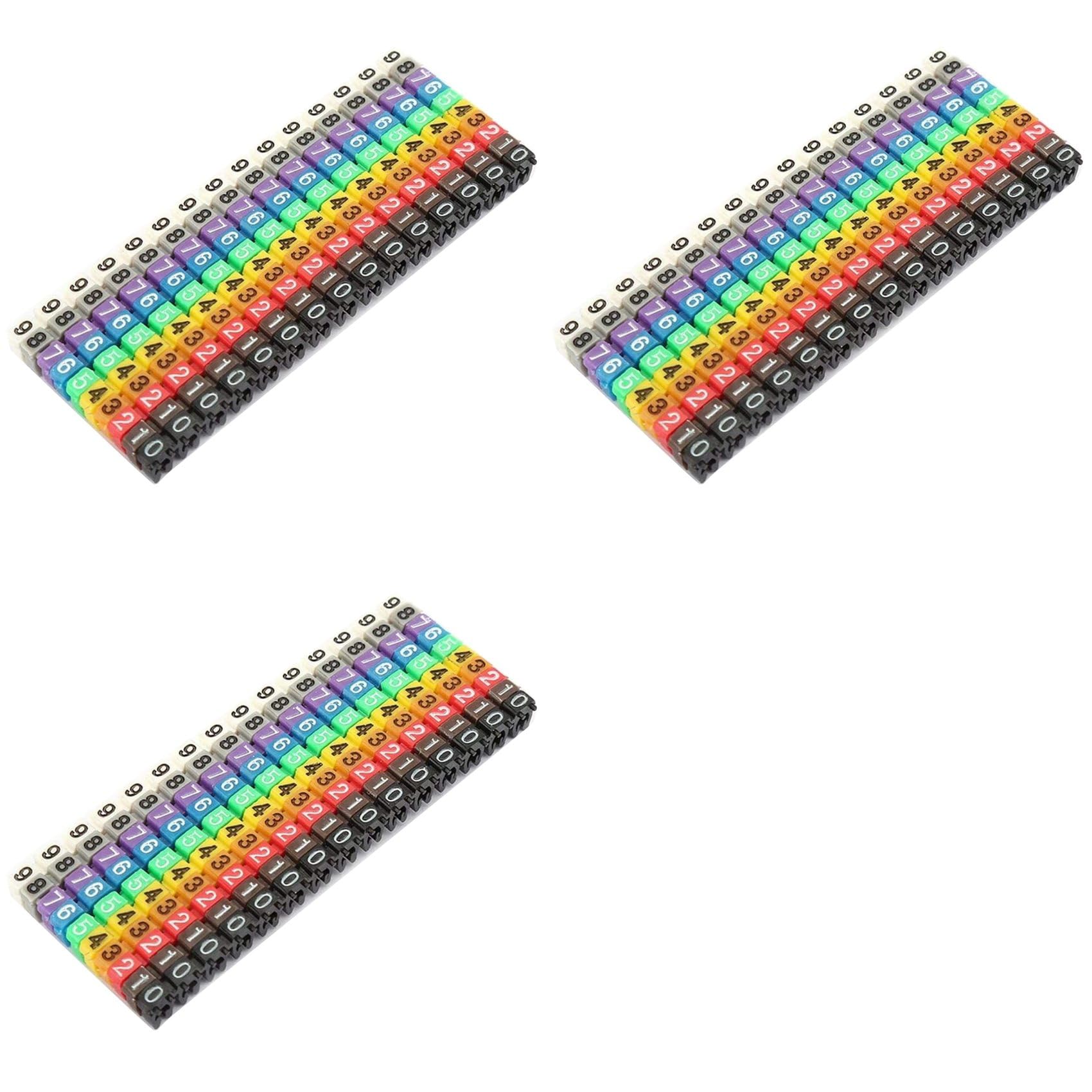 Jnchdghwa As Shown Clip-On String Cable Marker Boxed Plastic Number Number Wire Label Tube Set Color Cable Marker (450Pcs Kcm-1.5Mm)
