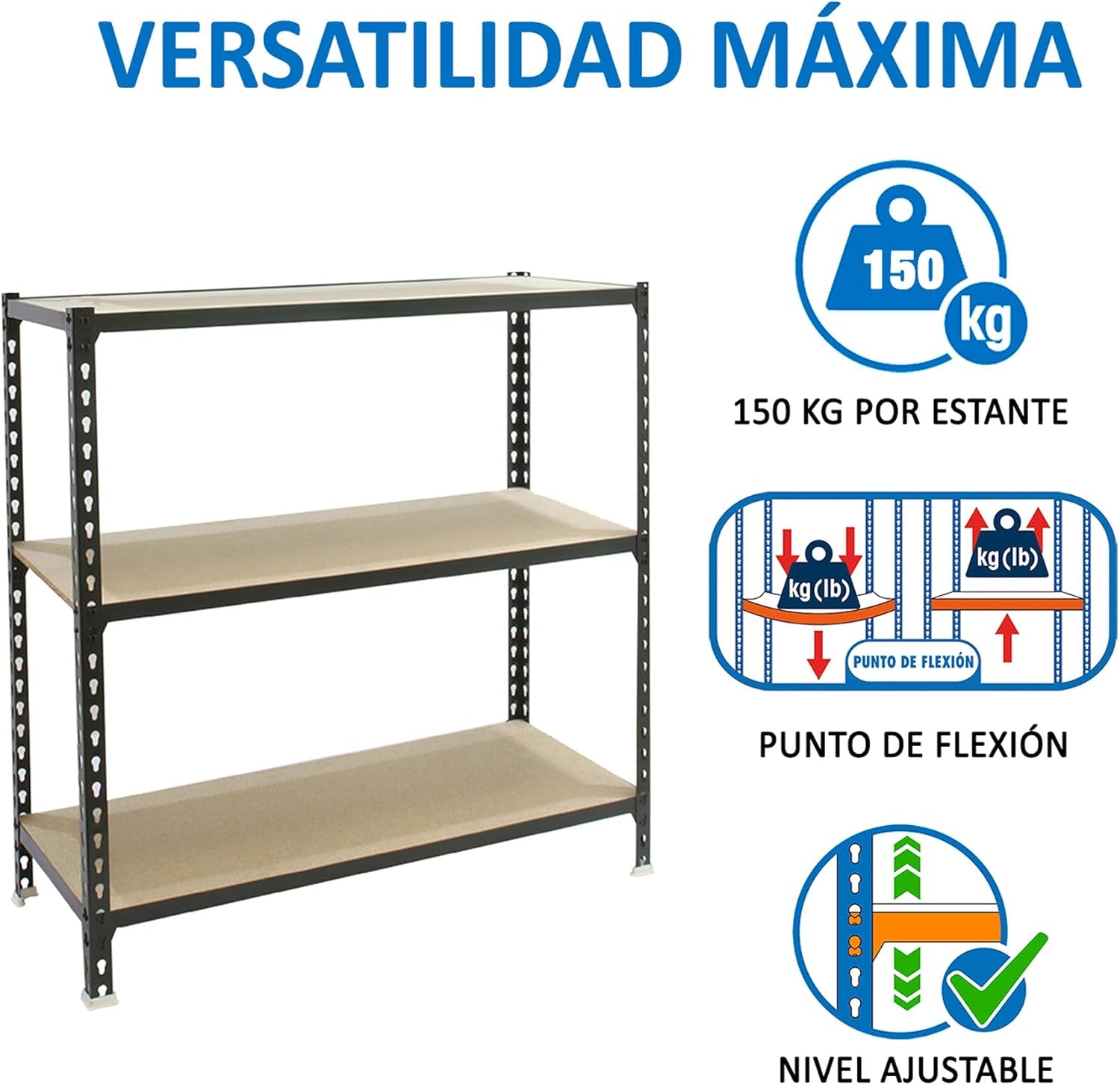 Simonrack MADERCLICK MINI 3/500 1000 Anthracite/Wood Metal Shelf
