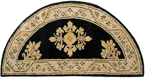 Minuteman International Noir Jardin - Alfombra de lana para el hogar, media redonda