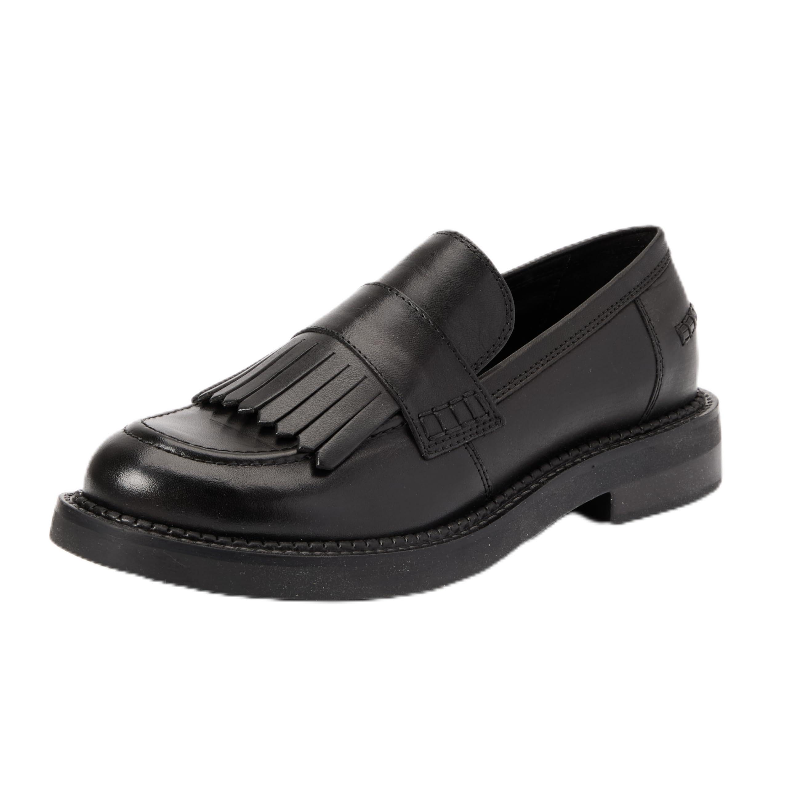 Geox Women's D Serilda F Moccasin, Black, 8 UK