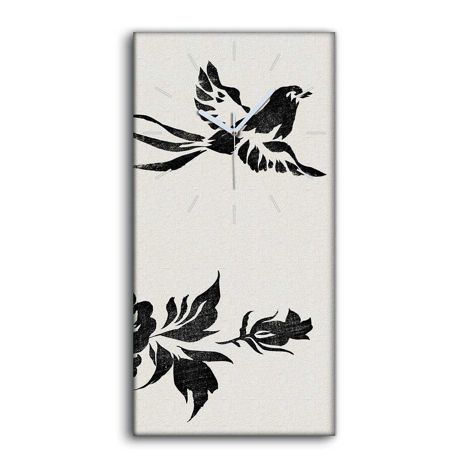 Horloge sur Toile Art Moderne Mains Blanches Décoration Salon 30x60cm