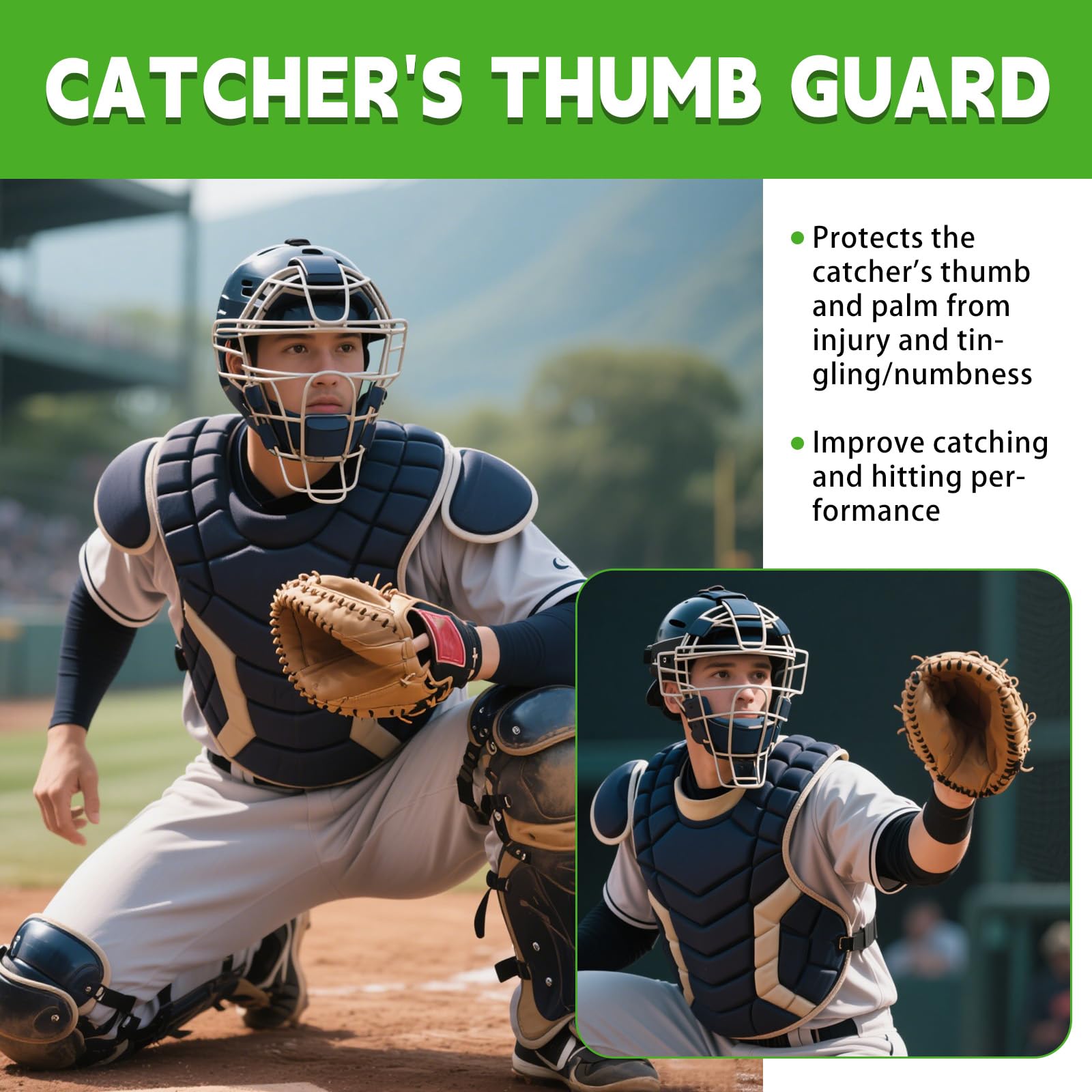 Protector Pulgar Béisbol Sóftbol Silicona Lyreh Mano Izquierda Derecha