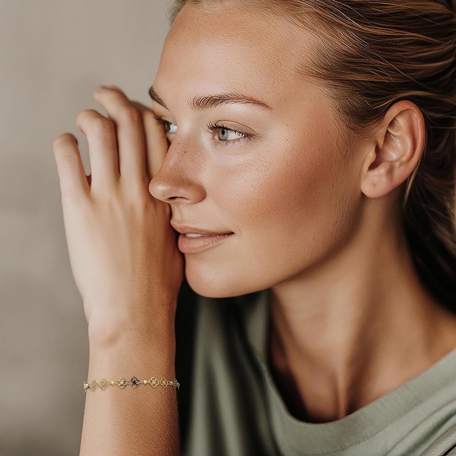 Ross-Simons Italian 10kt Yellow Gold Floral Ricami Bead Station Bracelet