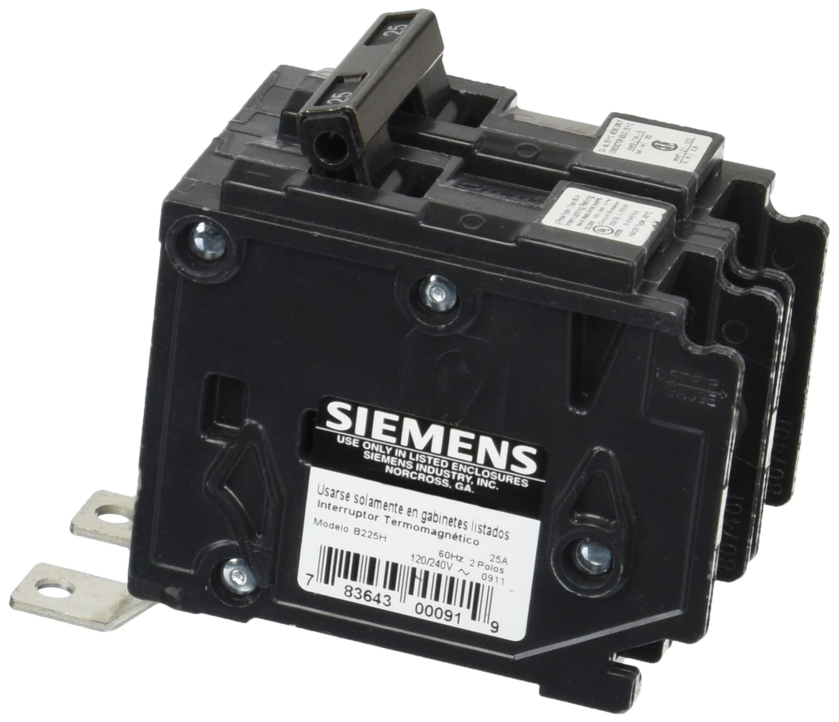 Siemens B225H 25-Amp Double Pole 120/240-Volt 22KAIC Bolt in