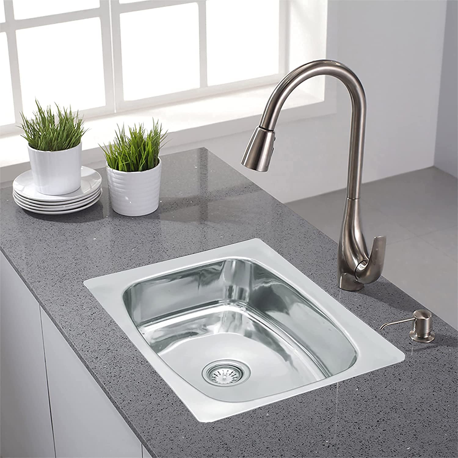 BLACKADO 304 GRADE STAINLESS STEEL GLOSSY FINISH KITCHEN SINKS (20 * 17 * 9) (B09FK6R11D) Amazon Price History, Amazon Price Tracker