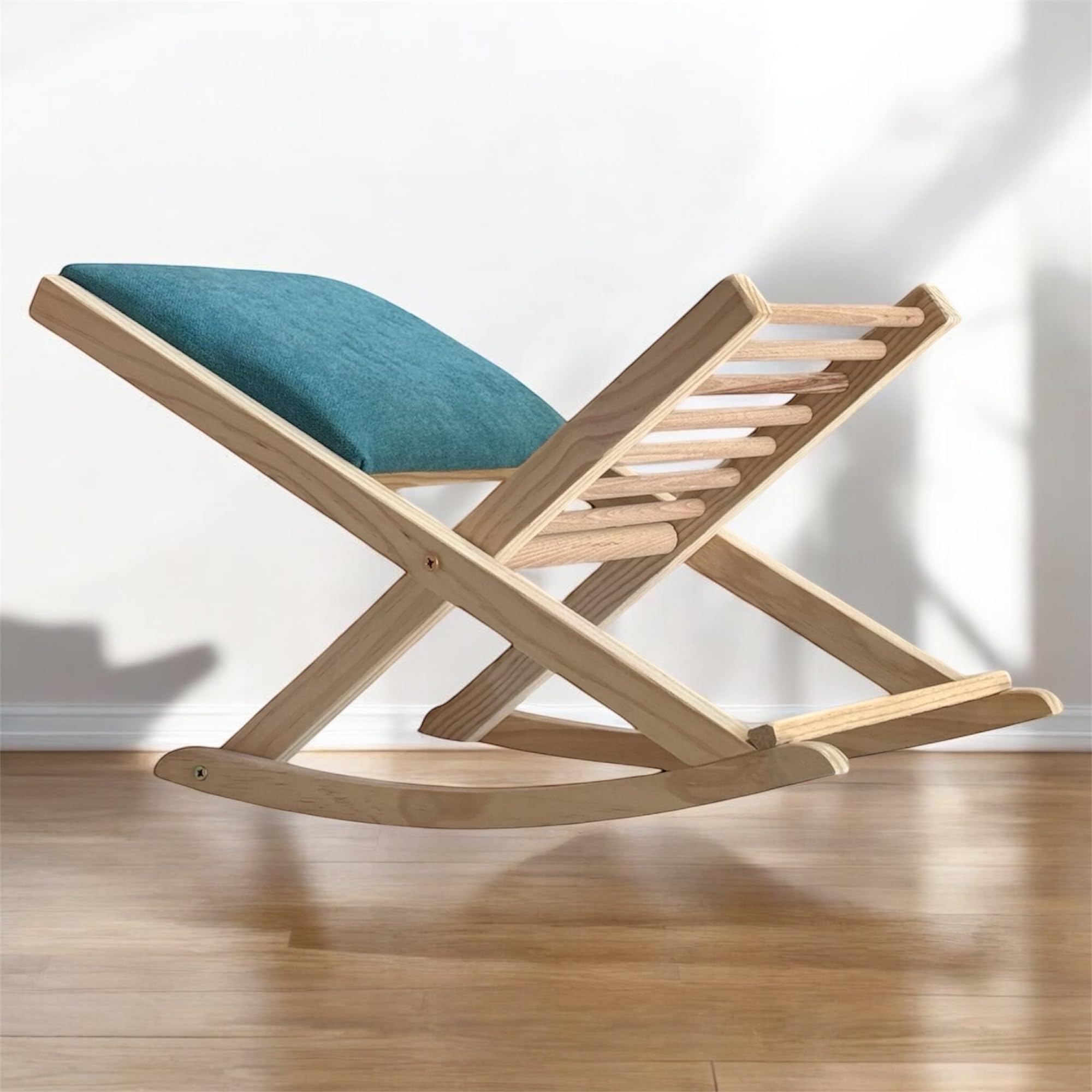 Reposapies Plegable Natural Turquesa