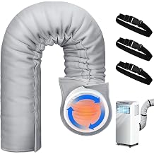 Air Conditioner Hose Cover Wrap, Portable AC Hose Insulation Sleeve Fits for 5" & 5.9" Diameter Exhaust Hose, Insulated Hoses Duct Vent Cover with 3 Adjustable Straps, 59" L x 21" W
