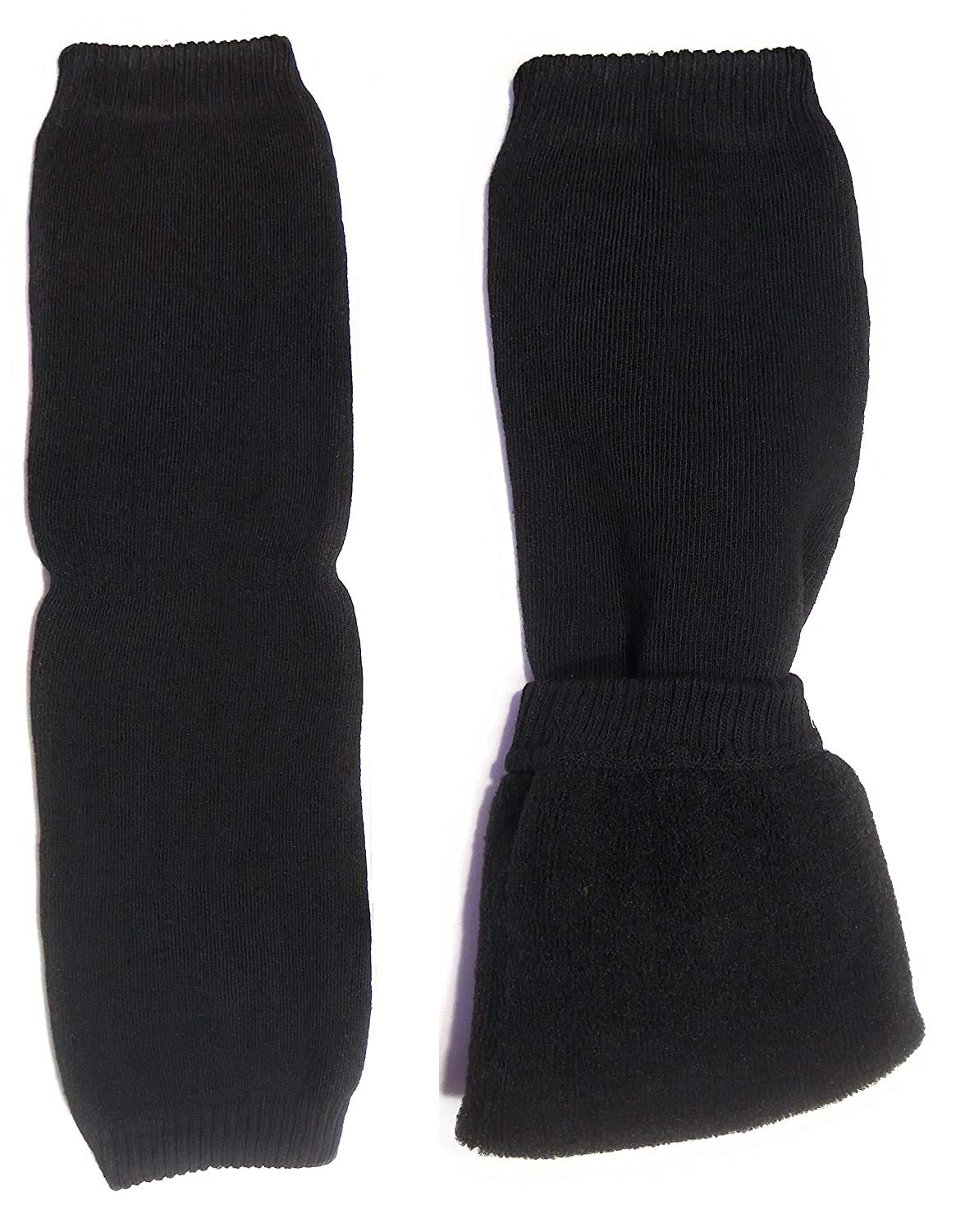 TENDSY Women Winter Woolen Thermal Leg Warmers - Knee High Footless Socks - Cold Weather Protection, Soft Knitted Knee Caps & Warmers (Black, Brown, Beige) (1, Black) - Image 2 thumbnail
