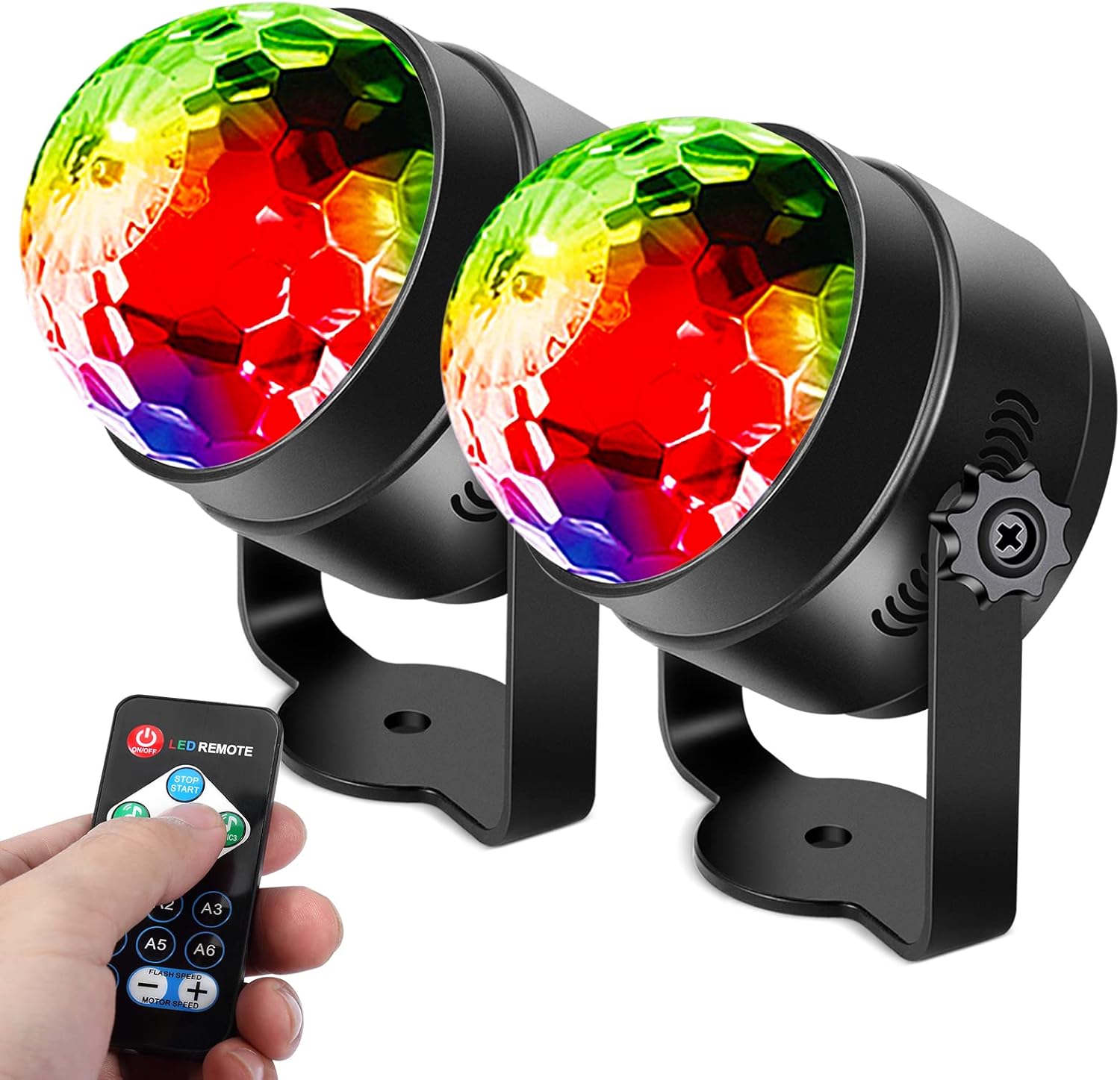 Strobe Light Disco Ball Lamp Party Lights LVJING RGB Rotating Light 3W LED Musical Musical